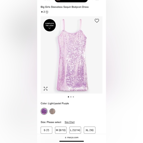 Purple sequins girls dress - Picture 4 of 4